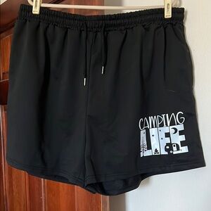 Black 'Camping Life' Shorts